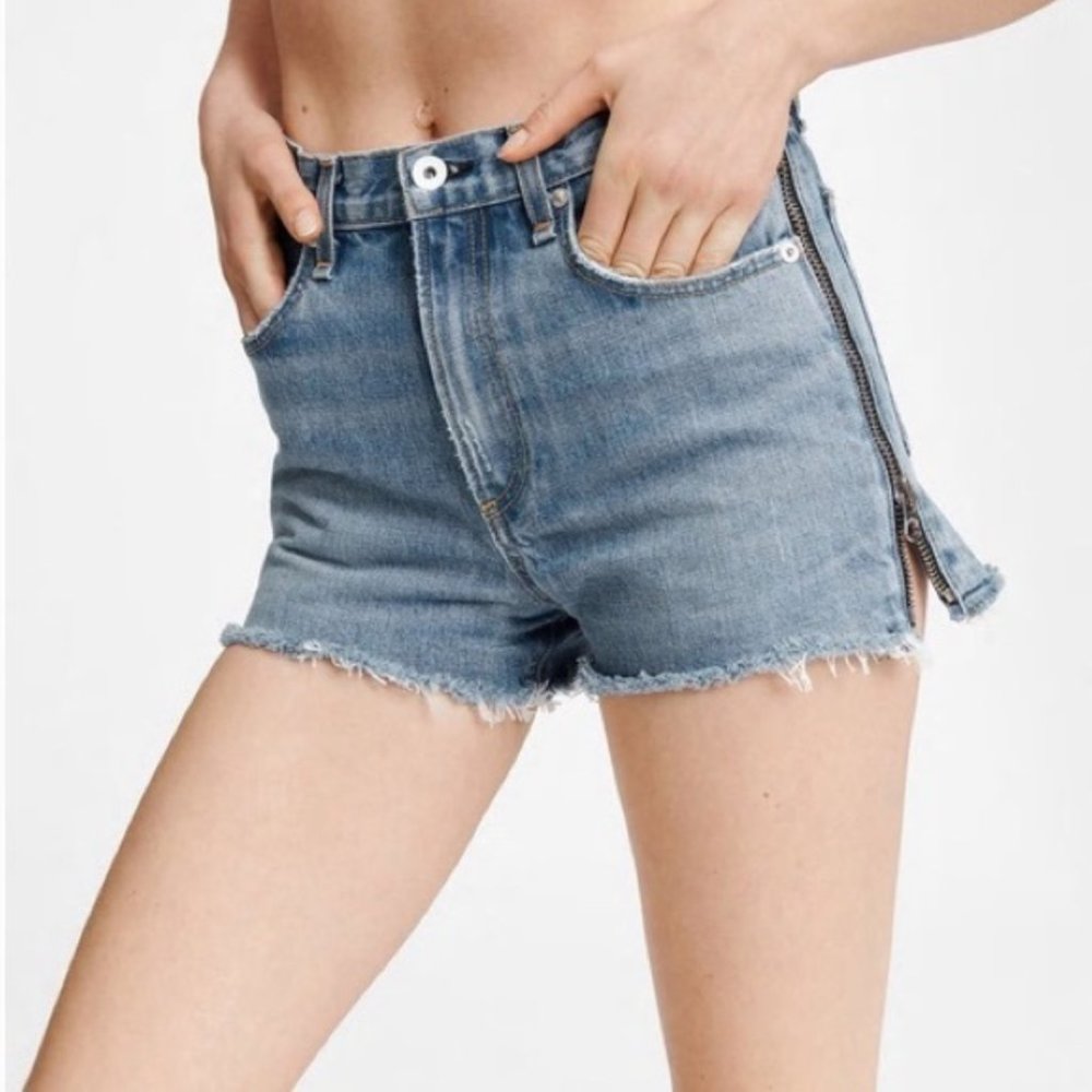 Rag & Bone Maya High Rise Shorts with Side Zippers